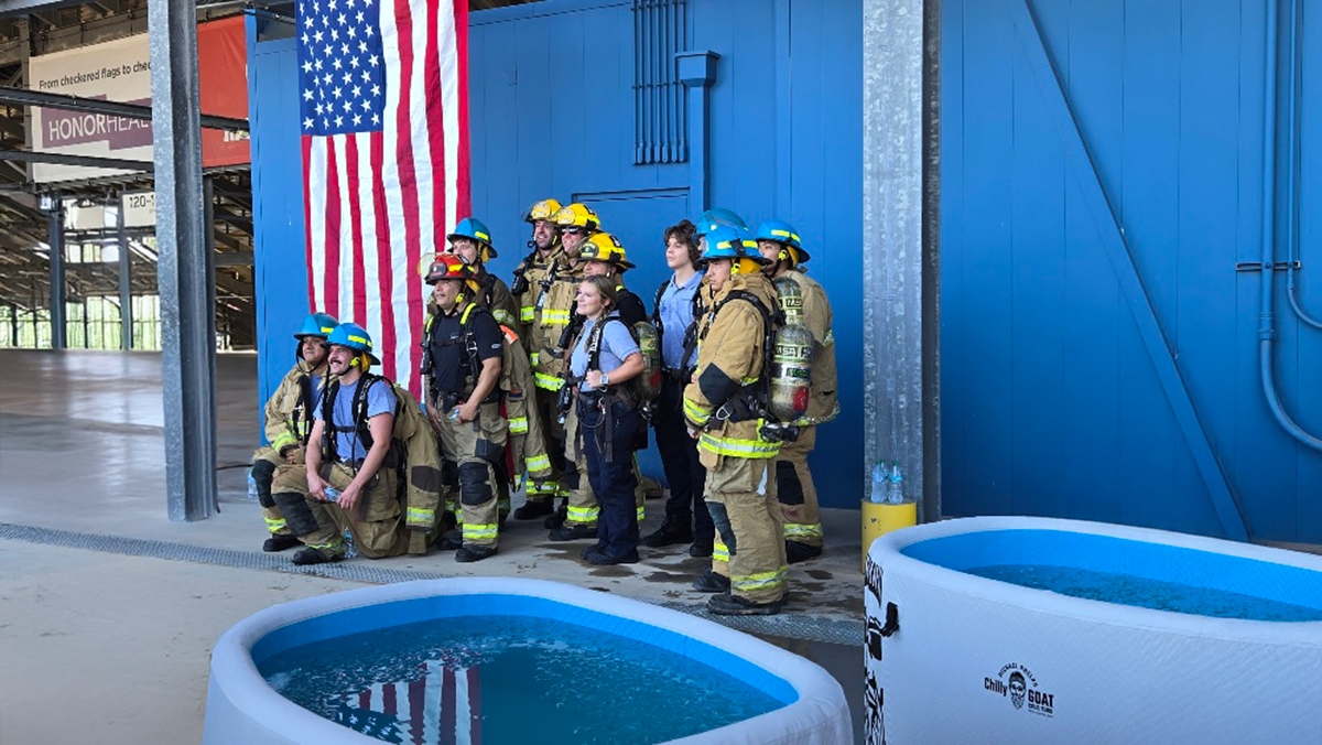 Chilly GOAT supports firefighters at first 9/11 Memorial Stairclimb