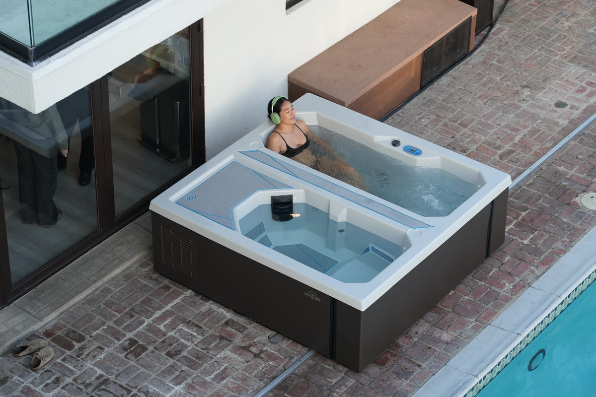 Woman Using Valaris while Listening to Headphones