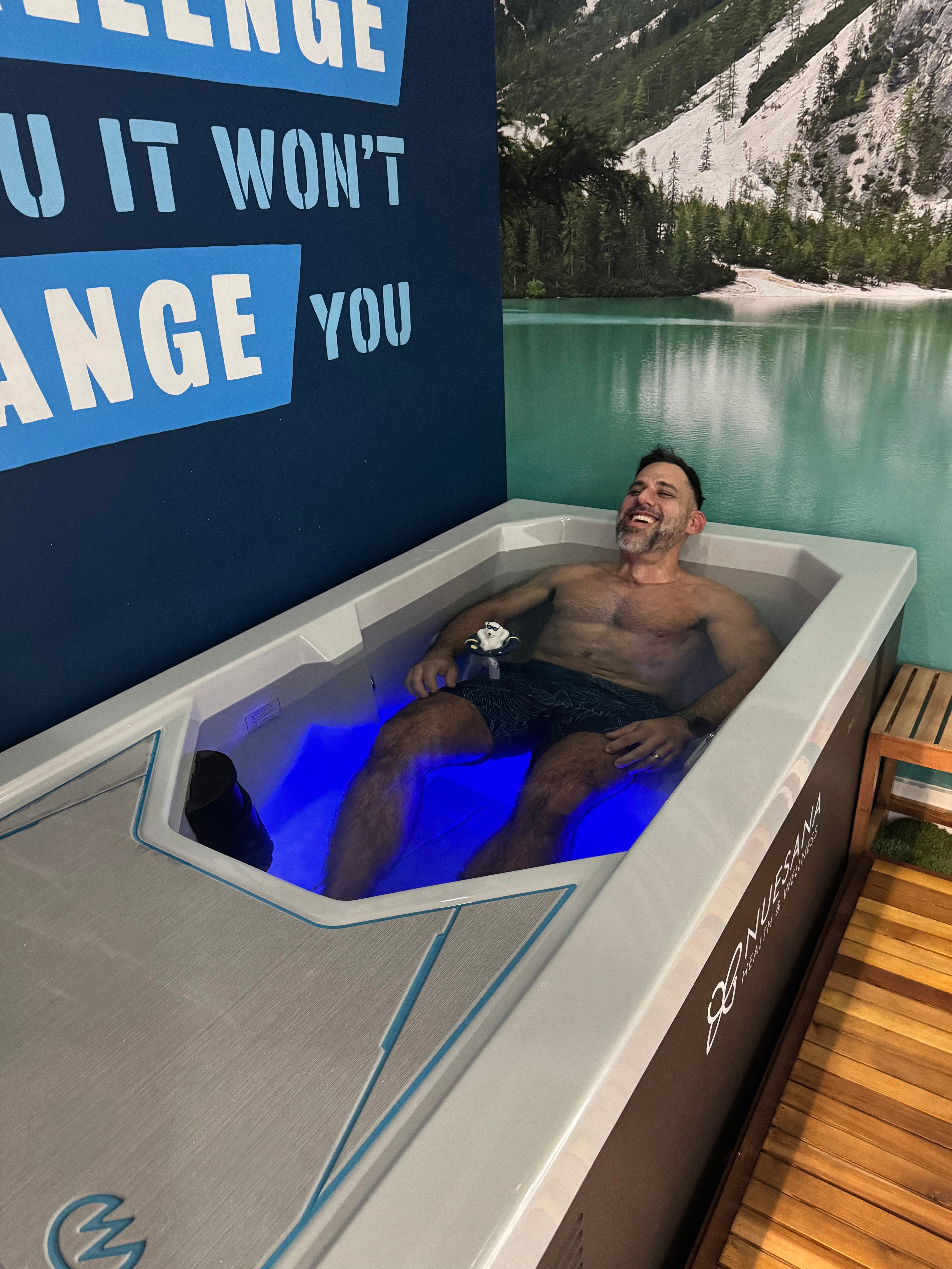Man Smiling in Alpine Glacier