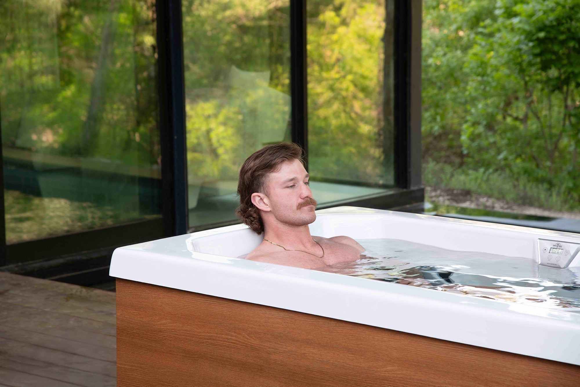 Man using Alpine Terrain Cold Tub