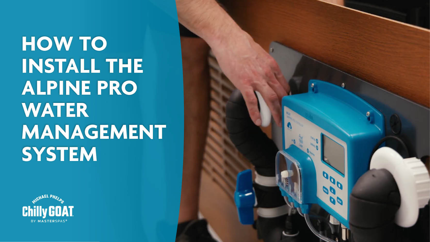 Person installing Alpine Pro water management system with text on how to install it.